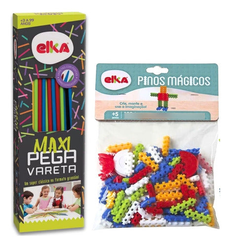 Kit Brinquedo De Montar Pino Mágico 100 Peças E Maxi Varetas 0