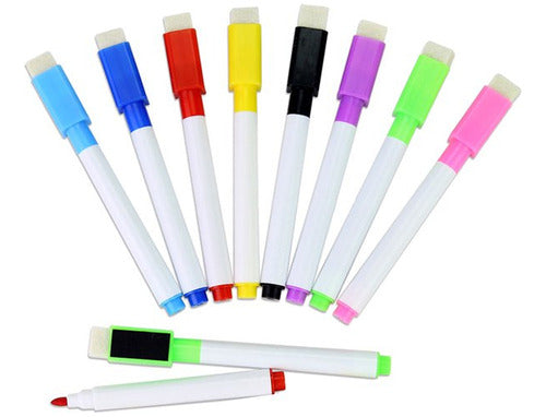 Art Home Magnetic Color Chalk Markers Set of 8 with Eraser 0