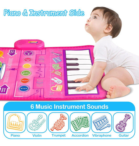 Flyart Musical Toy for Girls 1-3 Years, Piano and Drum 1