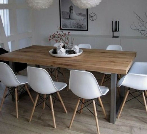 Cambá Muebles Industrial Dining Table Wood and Iron (160x80x75) 1