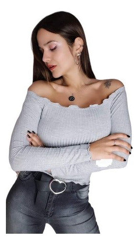 Women's Long Sleeve Off-the-Shoulder Strapless Morley Top 6