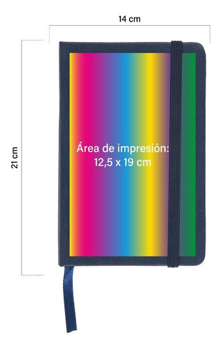 PrintMe 10 A5 Ruled Notebooks Moleskine Type with Full-Color Logo 3