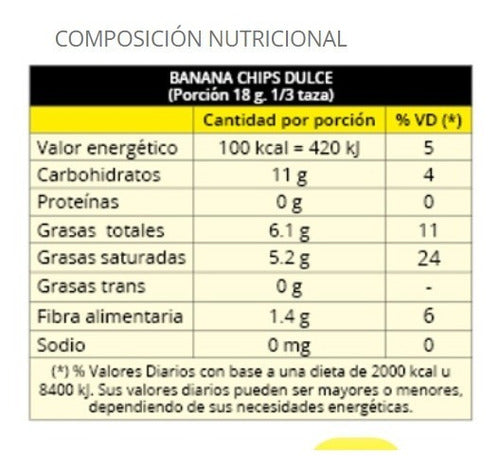 Alimentos Goldy Banana Chips - Excellent Quality and Price - 500g 3