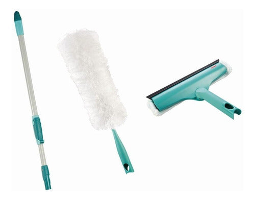 Leifheit Cleaning Set 3-In-1 Window Cleaner with Telescopic Handle 0