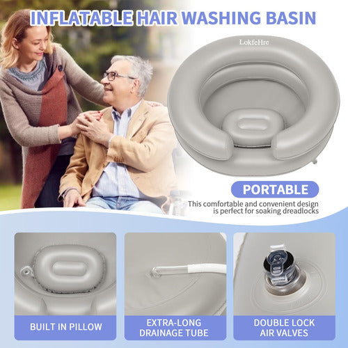 Inflable Portatil Grande Para El Lavado De Cabello Gray 1