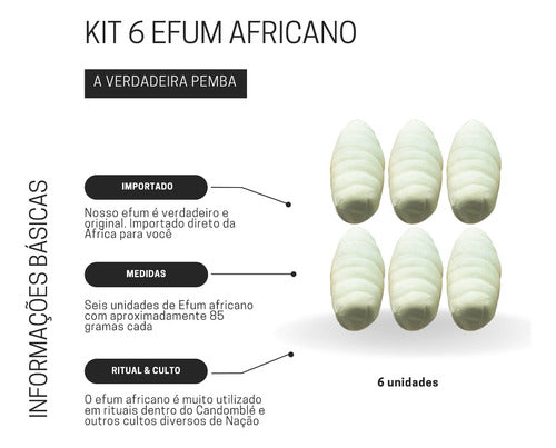 Kit C/ 6 Efum Pemba Africanas Importado Legítimo Candomblé 1