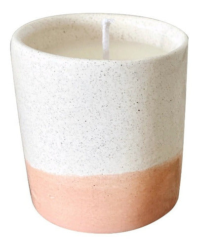 CAJÚ Vela Aromatica Cera De Soja En Cuenco De Ceramica Rosa Artes 0