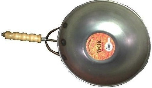 Erico Wok Mango Madera Para Comidas A La Chapa Enlozado De 32 Cms 0