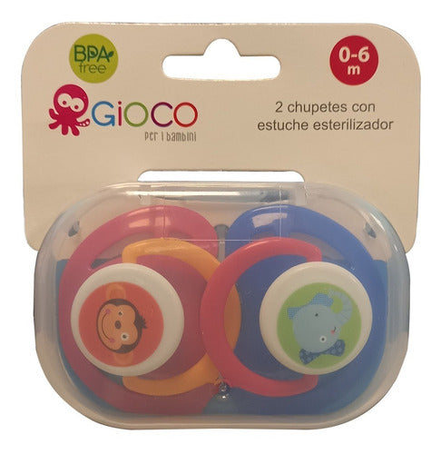 Gioco Set X2 Chupetes BPA Free + Estuche Esterilizador Febo 0