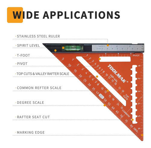 Toolmak Carpenter Square Tool 7 Inches Aluminum Triangle 1