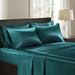 Madison Park Essentials Teal Satin Pillowcase Set - Anti-Wrinkle 0