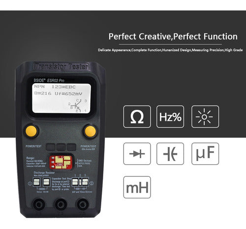 Bside Esr02 Pro Transistor Tester Multifuncional Digital 1