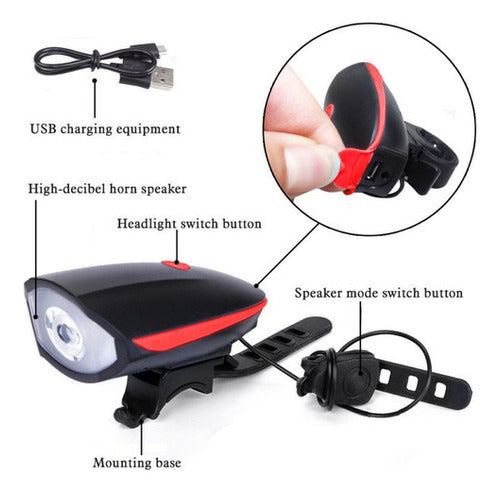 Super Luminoso Usb Recargable Bicicleta Bici Ligera, Resiste 2