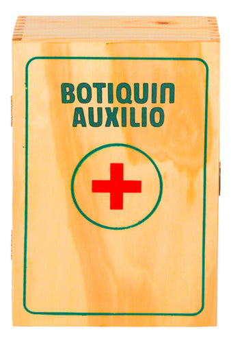 Botiquin Madera Primeros Auxilios 32 Elementos + Cartel 1