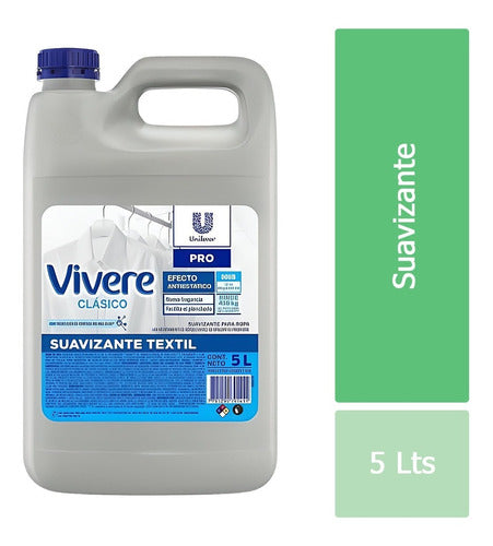 Suavizante Ropa Textil Pro Antiestático Vivere X 5 Litros 0