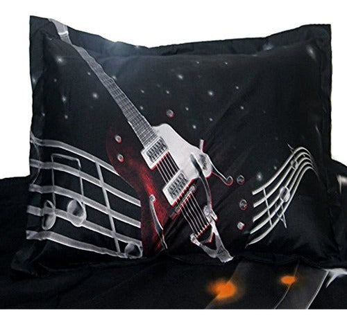 BBchose Guitar Queen Size Bedding Set with Reactive 3D Print 4