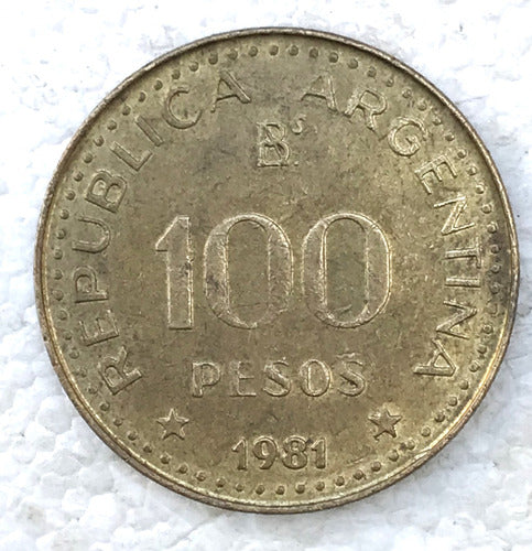 Moneda Argentina. 100 Pesos. Año 1981. Excelente Estado. 1