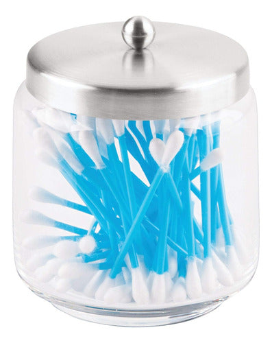 InterDesign Apothecary Jar for Cotton Balls, Q-tips, Cosmetic Pads 0