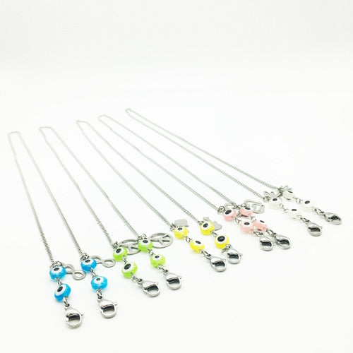 Set of 5 Surgical Steel Mask Holders with Charms Wholesale 8