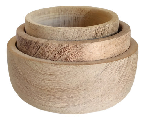 Cazuelas De Madera Rústica 8 Cm. X 10 Unidades 2