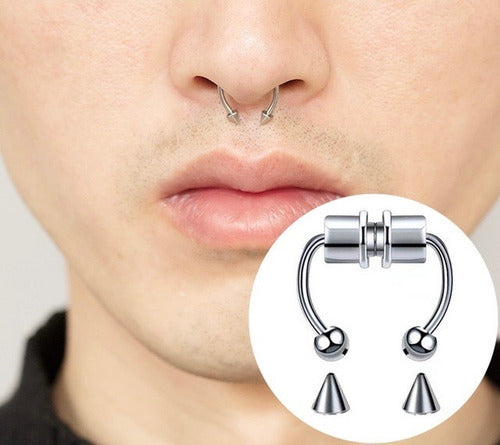 Californian Faux Magnetic Septum Piercing Stainless Steel 4