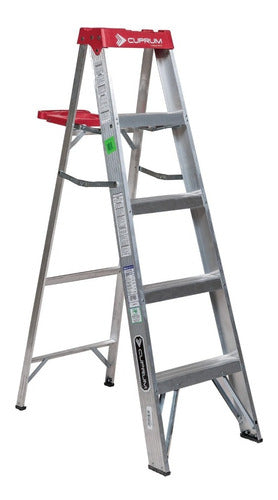 Cuprum Lightweight Aluminum Folding Ladder 5 Steps 150kg Capacity 0