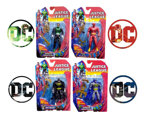 Superheroes Action Figures Pack: Flash, Green Lantern, Batman - 15 cm Each - Individual Unit 2