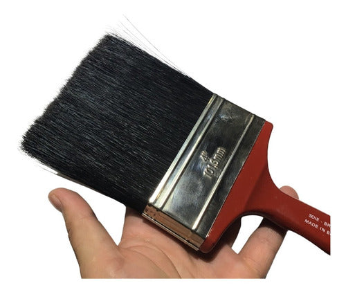 Multi-Purpose Brush 101.6mm Atlas 479 Pure Silk Bristles Wood Handle 1
