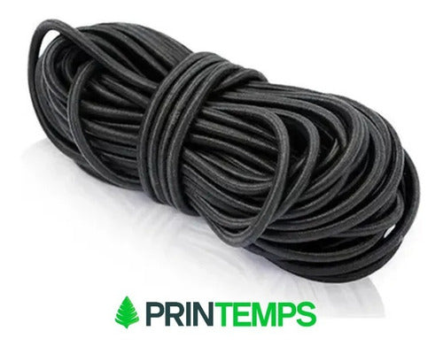 Printemps Elastic Rope 6 mm Black 100 Meter Roll 1