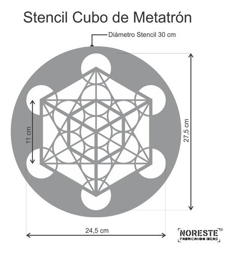 Noreste Ideas Metatron Cube Stencil 30 cm Diameter 2