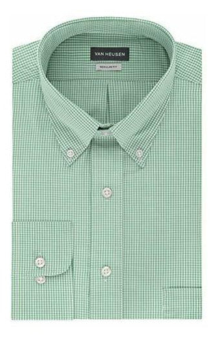 Van Heusen Men's Dress Shirt with Button Regular Fit Gingham 0