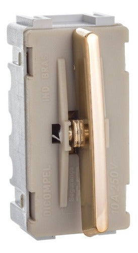 Interruptor 4x4  4 Teclas Simples Novara Branco Gold 1