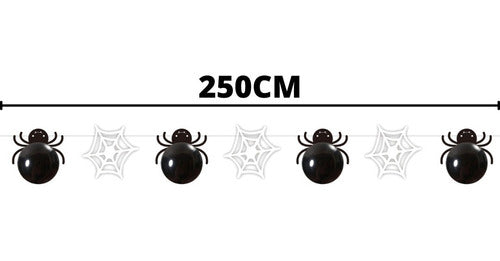 Spider Web Spider Balloon Halloween Terror Garland 250cm Spiders 3