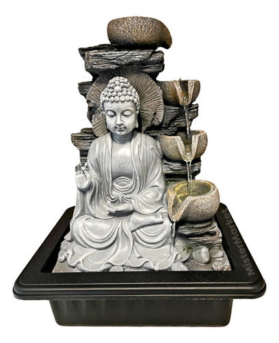 Mister Market Large Buddha Water Fountain with 4 Bowls Zen 40cm 1