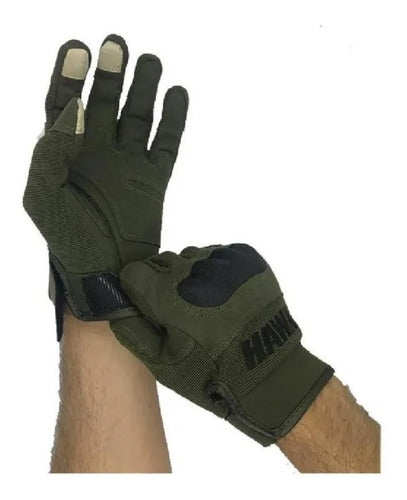 Hawk Guantes Moto Army Green Full Finger Tactil Rpm 0