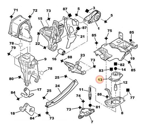 Soporte De Motor Lado Izquierdo P/ Citroen C4 2.0 16v Ew10a 1