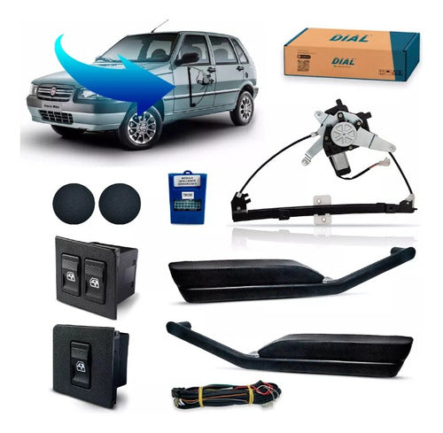 Dial Electric Window Lift Kit Fiat Uno 4 Doors Front 0