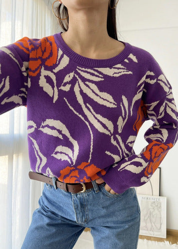 AGOMAE Kuwait Floral Sweater in Jacquard Knit 7