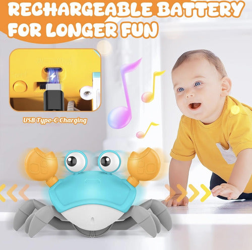 Cute Crab USB Charging Crawling Toy with Lights and Music 4