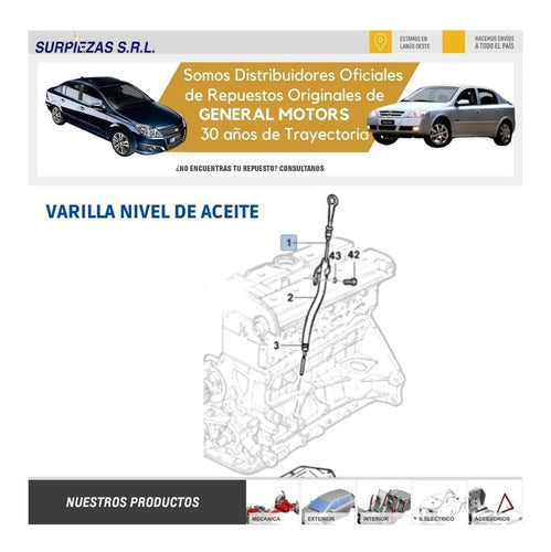 Varilla Nivel Aceite Astra/vectra 8v Y 2.0 16v Chevrolet 4