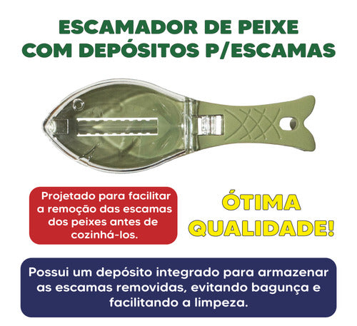 Escamador Removedor Descamador Limpa Peixe Reservatório 1