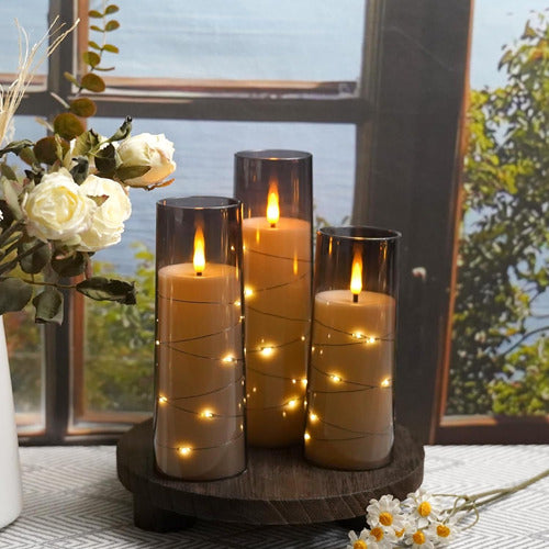 Kakoya Romantic LED Candles Set of 9 with Acrylic Star 2