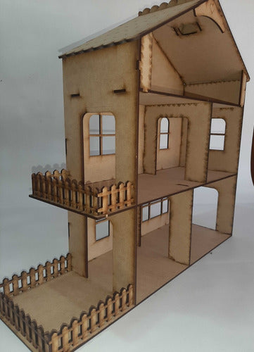 Set of 5 Dollhouses for LOL Dolls in Fibrofácil MDF Without Furniture 1