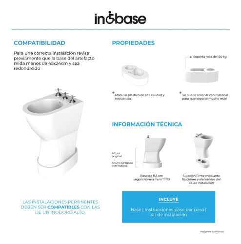 Inobase Bidet Base (Adapted) High Toilet 2