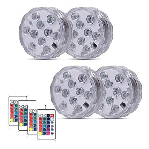 Whatook 4-Pack RGB Waterproof LED Lights for Bathtub Pool with Remote 0