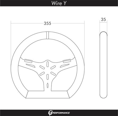 Volante Competición Wire-y 355 Plano Tapizado Gamuza Gv 2