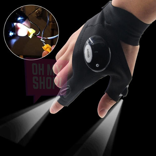 LED Gloves with Built-in Flashlight Set of 2 Electrician Fishing Precision Light 3