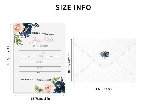 POWER UNICO FLOWER 12 Invitation Set with Envelopes for All Occasions 2