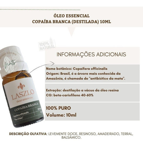 Oleo Essencial Copaiba 100% Puro Cicatrizante Laszlo 10ml Nf 2