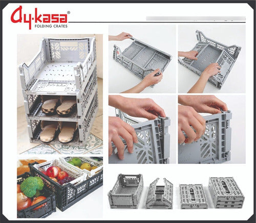 AY-KASA Foldable Stackable Midi Container Basket 24